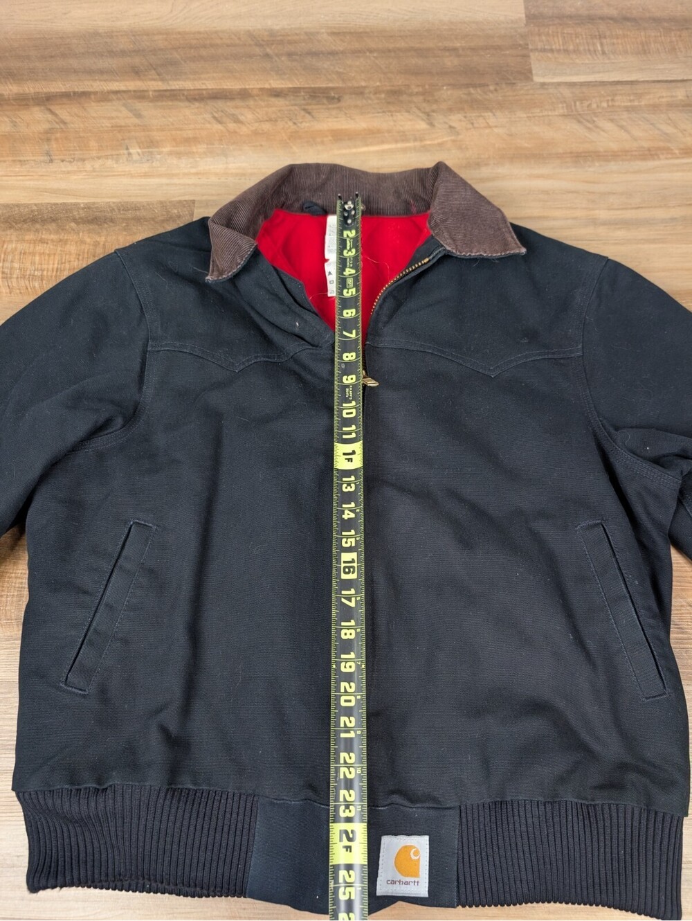 VTG Carhartt J13 BLK  Santa Fe Jacket L Black Red Quilted Liner July 2002 - Picture 6 of 9